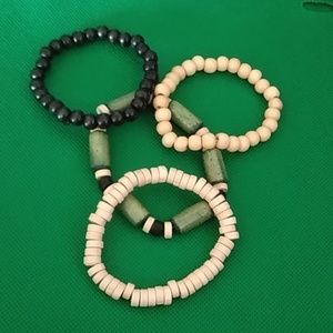 Handmade Men's Surfin' Wooden Bracelets (Set of 4)